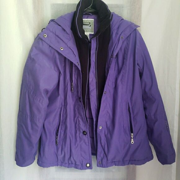 VINTAGE Slalom Full Zip Jacket Purple Coat Snow Skiing Women's Size L - Picture 1 of 12